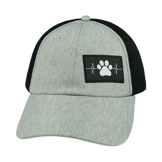 Dog - 6 Panel - Unstructured - Heather Gray / Black (Unisex)