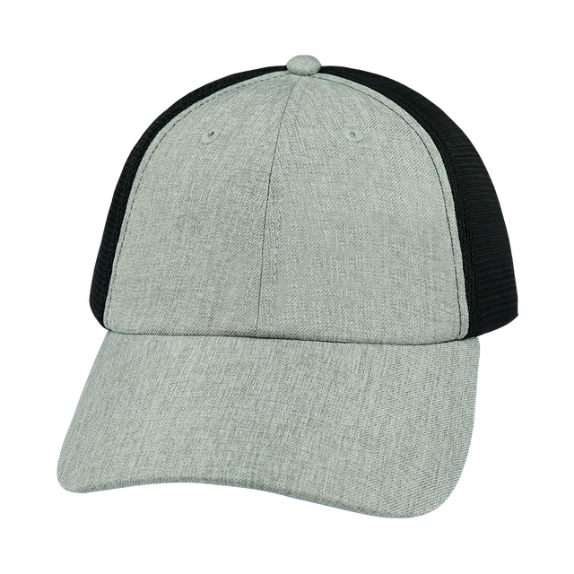 Blank - 6 Panel - Unstructured - Heather Gray / Black (Unisex)