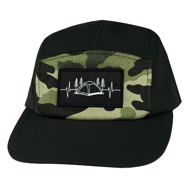 Blank - 5 Panel - Sporty - Unstructured - Black / Green Camo (Unisex) (Blank Hat Picture Coming Soon)