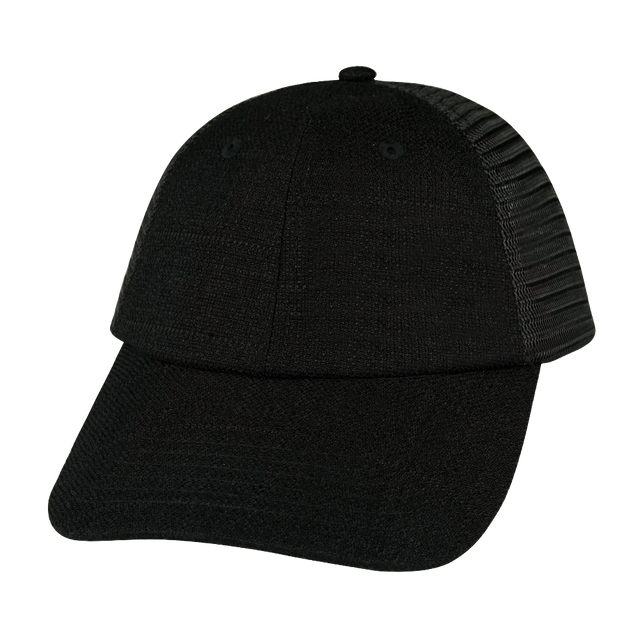 Blank - 6 Panel - Shallow Fit - Unstructured - Black Hemp / Black (Unisex)