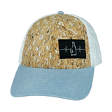 Wine - 6 Panel - Shallow Fit - Pony Tail - Cork - Baby Blue / White (Unisex)