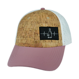 Wine - 6 Panel - Shallow Fit - Pony Tail - Cork - Lavender / White (Unisex)