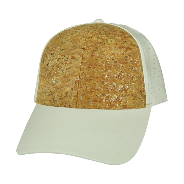 Blank - 6 Panel - Shallow Fit - Pony Tail - Cork - White (Unisex)