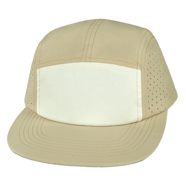 Blank - 5 Panel - Sporty - Unstructured - Sand / White (Unisex)