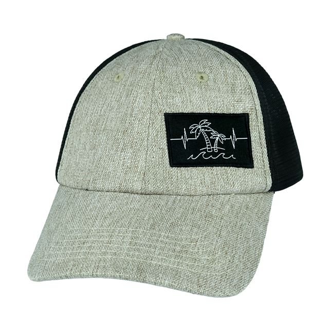 Beach - 6 Panel - Unstructured - Gray Tan Hemp / Black (Unisex)