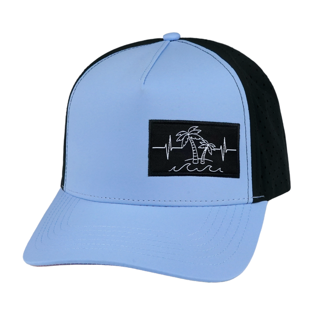 Beach - 5 Panel - Structured - Light Blue / Black  (Unisex)