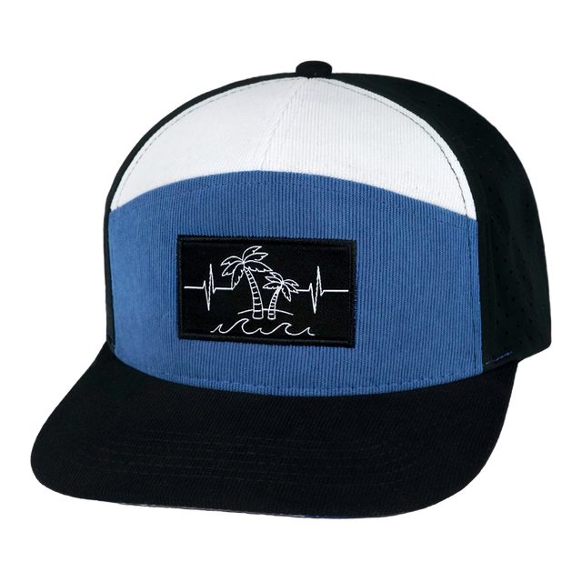 Beach - 7 Panel - Corduroy - Black / Blue / White (Unisex)