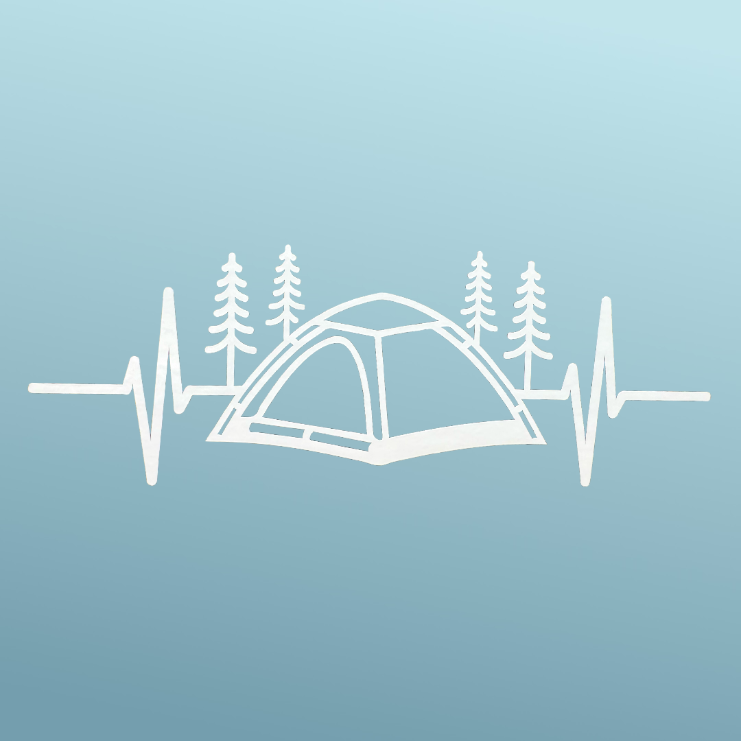 Camping - Sticker - Vinyl - White