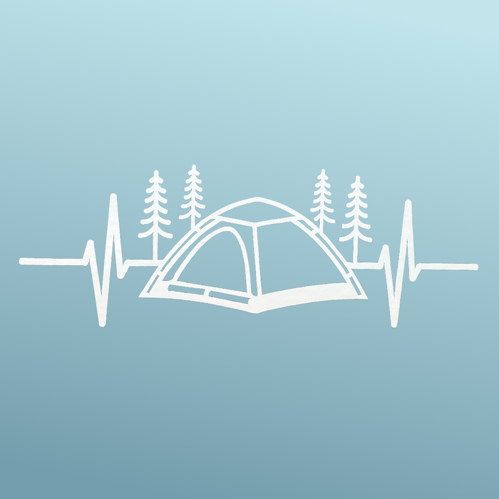 Camping - Sticker - Vinyl - White