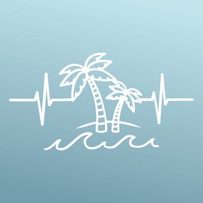 Beach Sticker — Vinyl, White