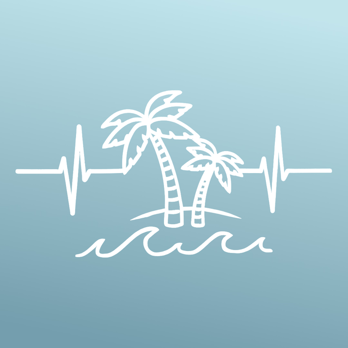 Beach - Sticker - Vinyl - White