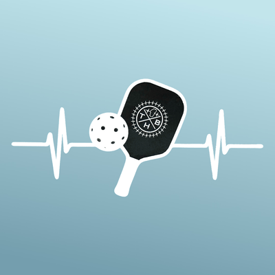 THB Pickleball Sticker — Vinyl, White / Black
