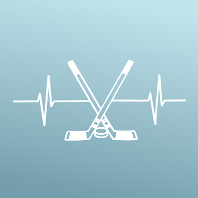 Hockey Sticker — Vinyl, White