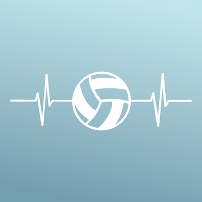 Volleyball Sticker — Vinyl, White