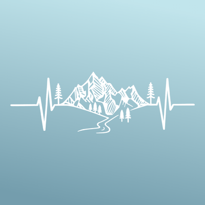 Mountains - Sticker - Vinyl - White