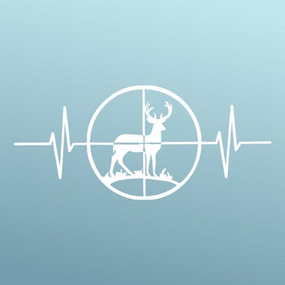 Hunting Sticker — Vinyl, White