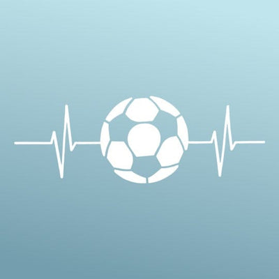 Soccer Sticker — Vinyl, White