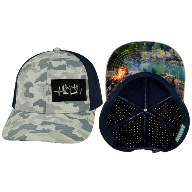 Camping - 6 Panel - Soft Gray Camo / Navy (Unisex)