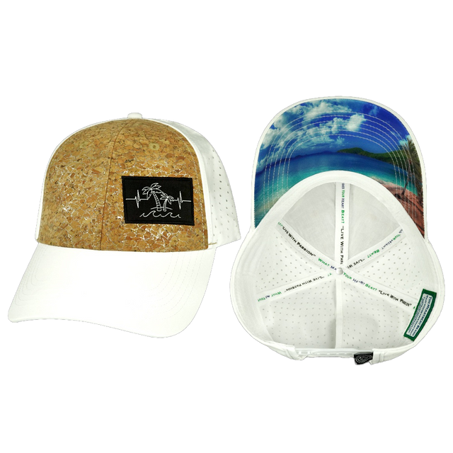 Beach - 6 Panel - Shallow Fit - Pony Tail - Cork - White (Unisex)