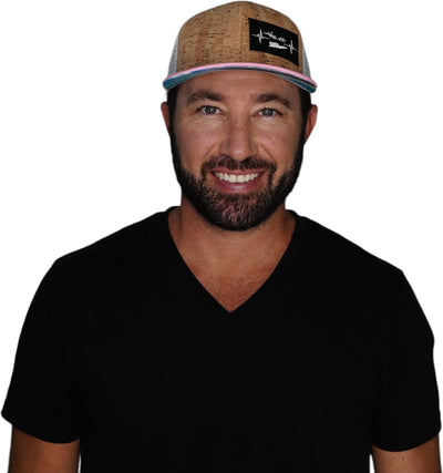 Virgin Islands Hat - Baseball Hat Fit  - Cork - Pink / Gray - Trucker Mesh
