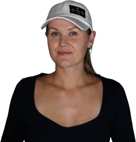 Yoga - 6 Panel - Unstructured - Relaxed Fit - Pony Tail - White (Unisex)