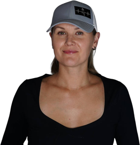 Yoga - 6 Panel - Shallow Fit - Pony Tail - Gray / White (Unisex)