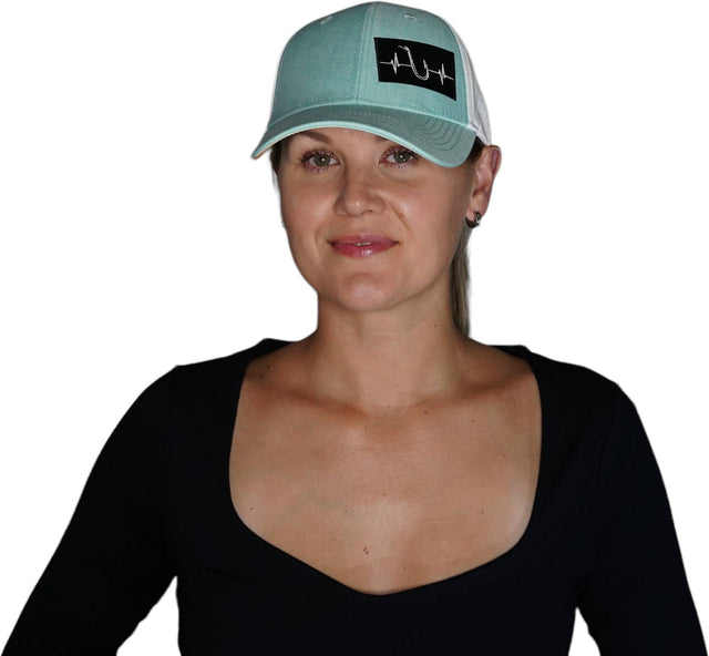 Fishing - 6 Panel - Shallow Fit - Pony Tail - Teal / White (Unisex)