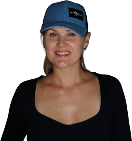 Mountains - 6 Panel - Shallow Fit - Pony Tail - Blue / Black (Unisex)