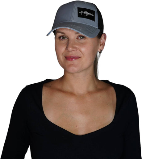 Mountains - 6 Panel - Shallow Fit - Pony Tail - Gray Blue / Black (Unisex)