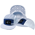 Pickleball Hat - 5 Panel - Gray / Navy / White - Laser Mesh