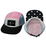 Pickleball hat, 5 panel hat, Strapback, Light Blue, Pink, White, Mens Hat, Womens Hat, Main Picture