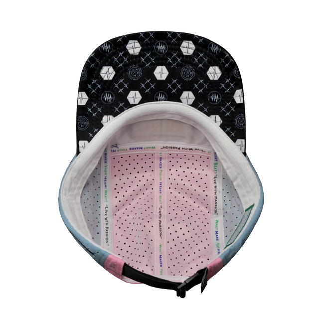 Pickleball hat, 5 panel hat, Strapback, Light Blue, Pink, White, Mens Hat, Womens Hat, Underbill Picture