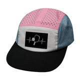 Pickleball Hat, 5 Panel Hat, Strapback, Black, White, Pink, Light Blue, Mens Hat, Womens Hat, Front Picture