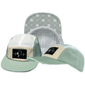 Pickleball Hat - 5 Panel - Sage / Cream / White - Laser Mesh