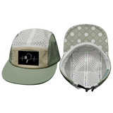 Pickleball hat, 5 panel hat, Strapback, Sage, Cream, White, Mens Hat, Womens Hat, Main Picture