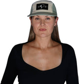 Pickleball hat, 5 panel hat, Strapback, Sage, Cream, White, Mens Hat, Womens Hat, Women In Hat Picture