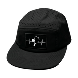 Pickleball Hat, 5 Panel Hat, Strapback, Black, Mens Hat, Womens Hat, Front Picture