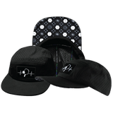 Pickleball Hat, 5 Panel Hat, Strapback, Black, Mens Hat, Womens Hat, Main Side Picture