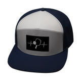 Pickleball hat, Flat Bill, Snapback hat, Navy, Gray, White, Mens Hat, Womens Hat, Front Picture