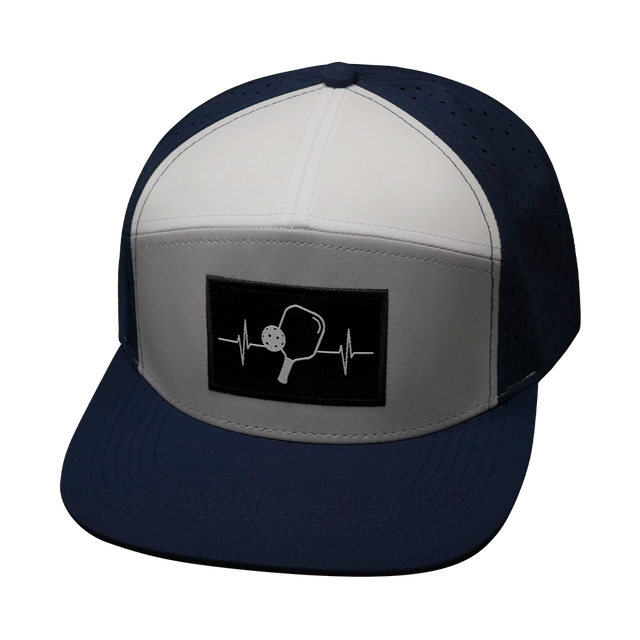 Pickleball hat, Flat Bill, Snapback hat, Navy, Gray, White, Mens Hat, Womens Hat, Front Picture