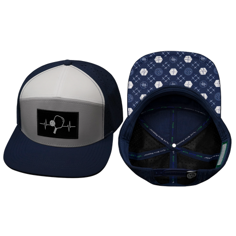 Pickleball hat, Flat Bill, Snapback hat, Navy, Gray, White, Mens Hat, Womens Hat, Main Picture