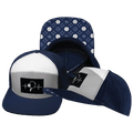 Pickleball Hat - Flat Bill  - Navy / Gray / White - Laser Mesh