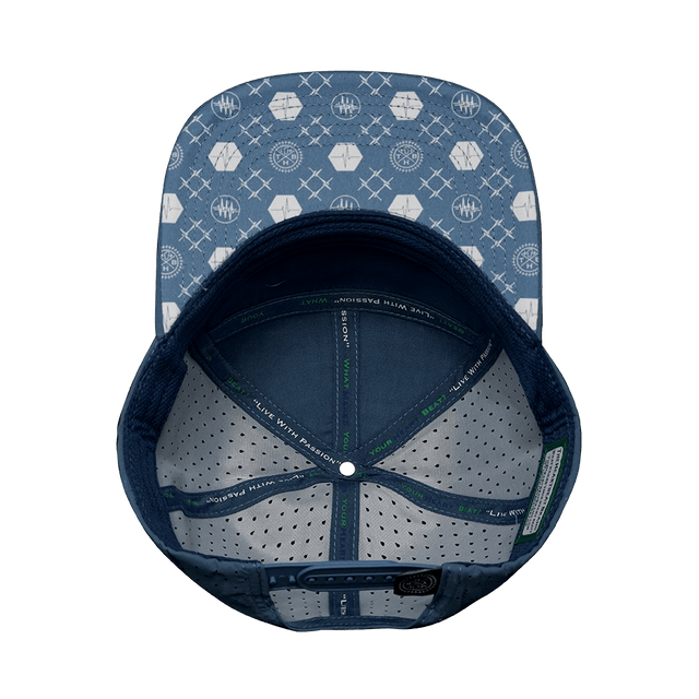 Pickleball Hat, Flat Bill, Snapback Hat, Light Blue, White, Aqua, Mens Hat, Womens Hat, Underbill Picture 