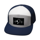 Pickleball Hat, Flat Bill, Snapback Hat, Navy, Gray, Whitee, Mens Hat, Womens Hat, Front Picture