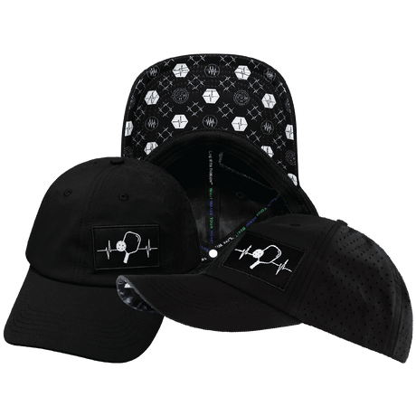 Pickleball Hat, Dad Hat, Ponytail, Snapback, Black, Mens Hat, Womens Hat, Main Picture
