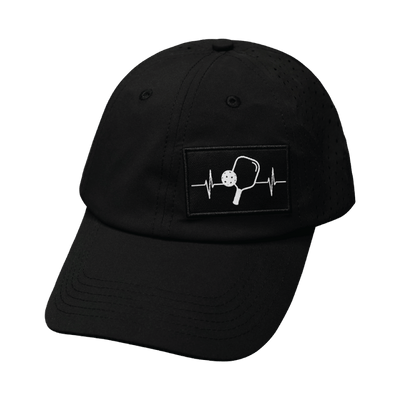 Pickleball Hat, Dad Hat, Ponytail, Snapback, Black, Mens Hat, Womens Hat, Front Picture