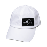 Pickleball Hat, Dad Hat, Ponytail, Snapback, White, Mens Hat, Womens Hat, Front Picture