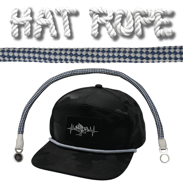 Hat Rope - White / Blue - Checkered