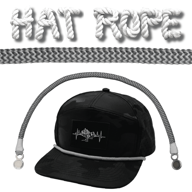 Hat Rope - Charcoal / White - Waves
