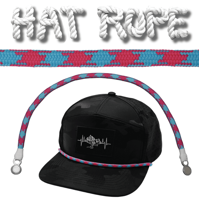 Hat Rope - Neon Blue / Neon Pink  - Aztec